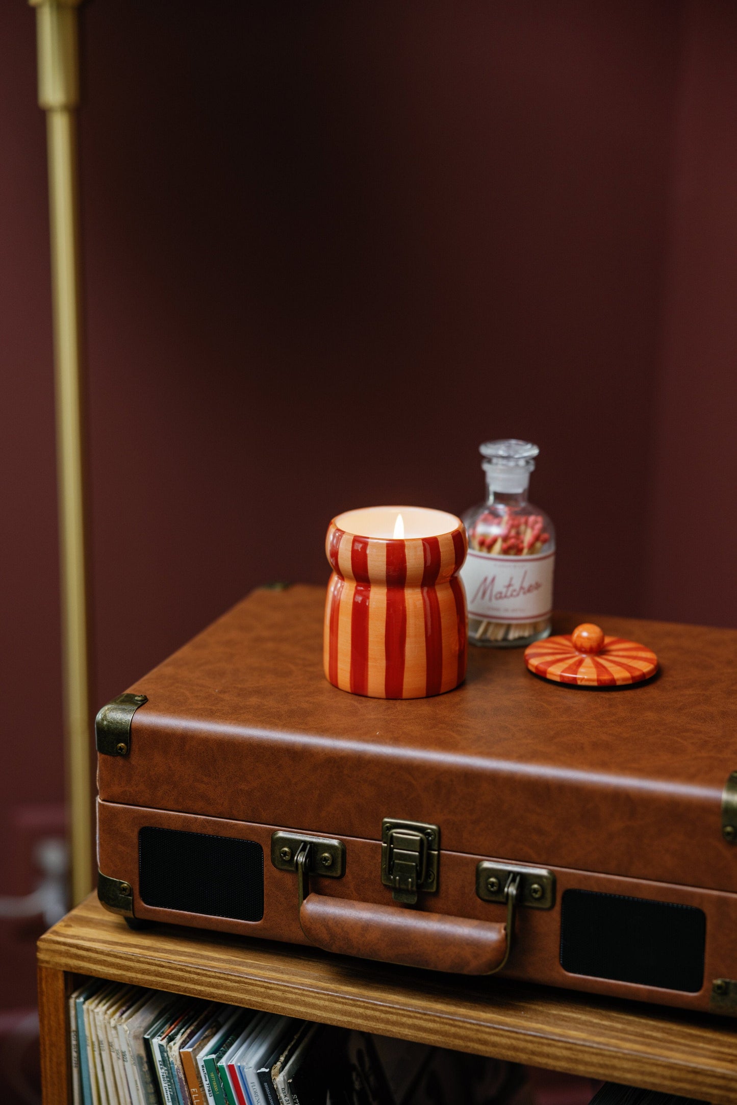Cabana Red & Coral Candle - Spiced Apple
