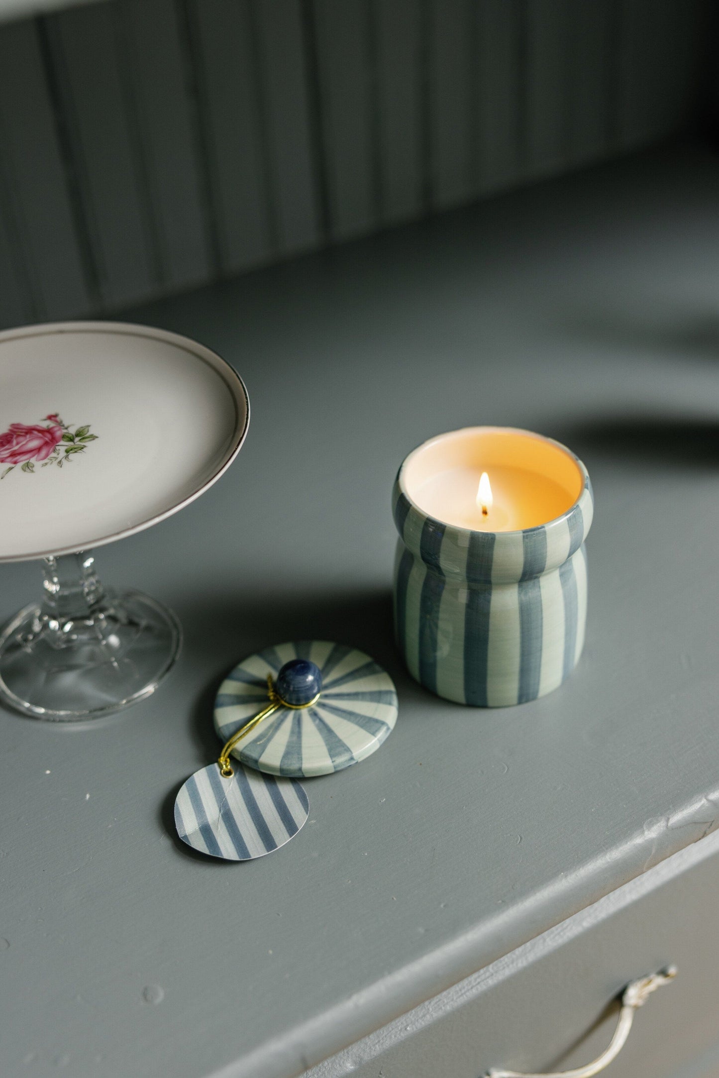 Cabana Blue & Navy Candle - Warm Cider