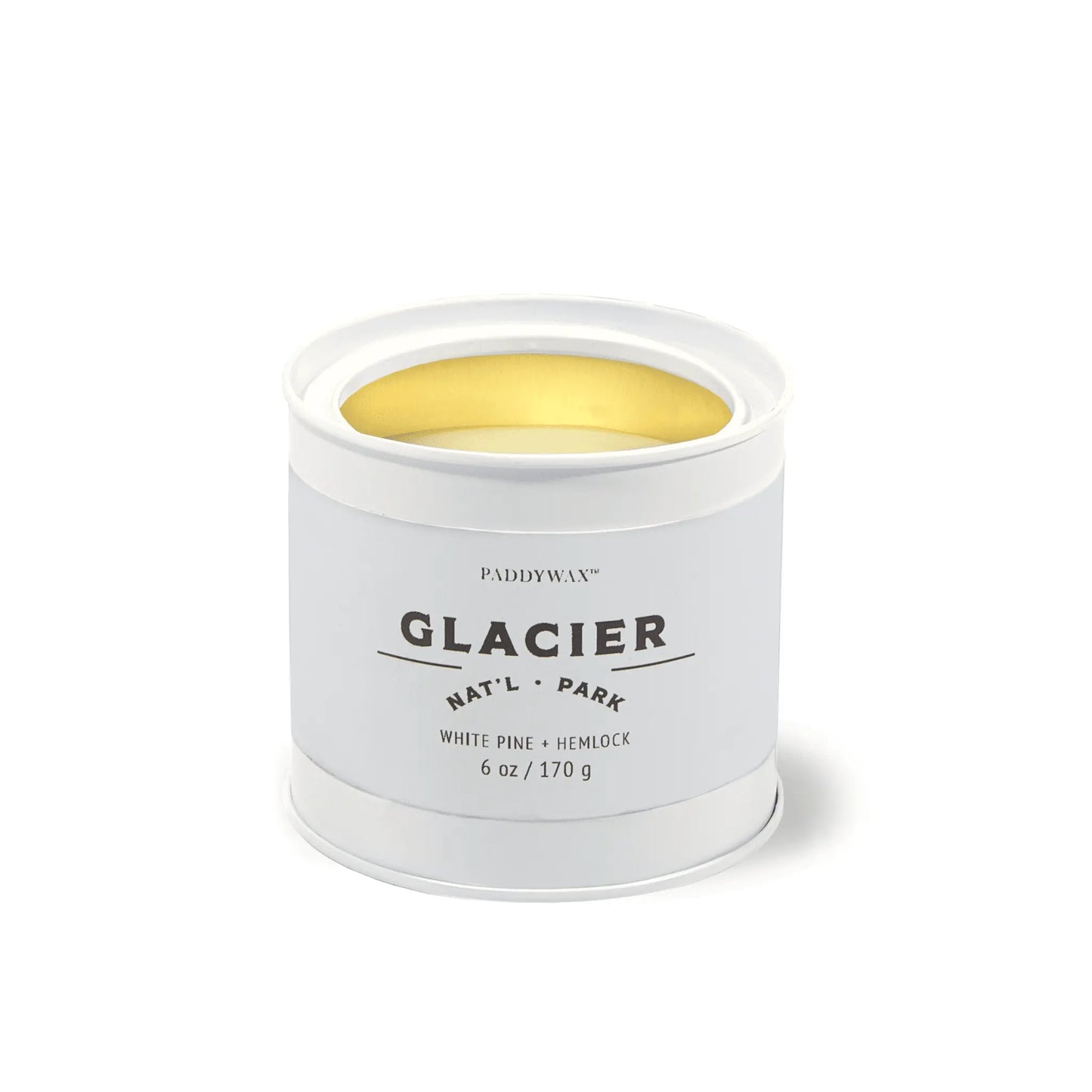 Parks 6oz Candle - White Pine + Hemlock candle on a white background.