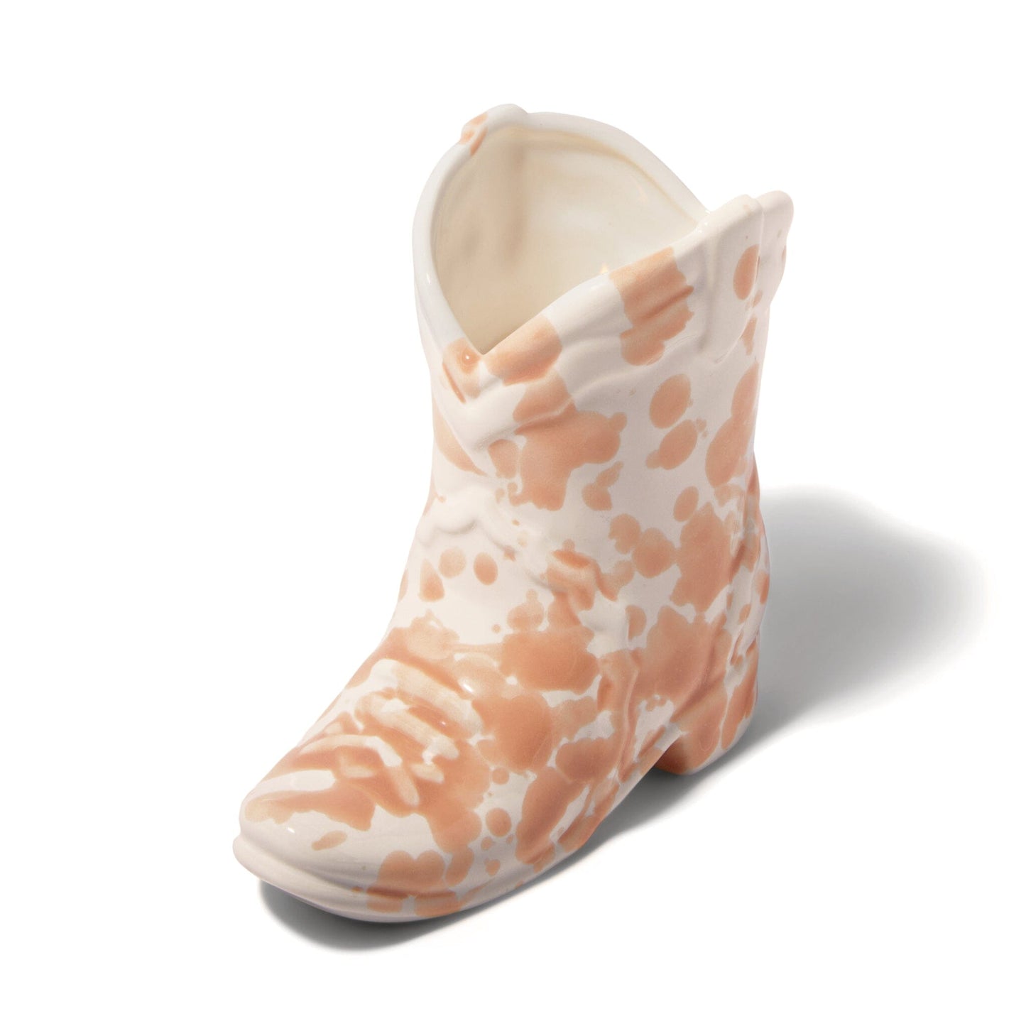 Nashville Cowboy Boot Candle, speckled on white background