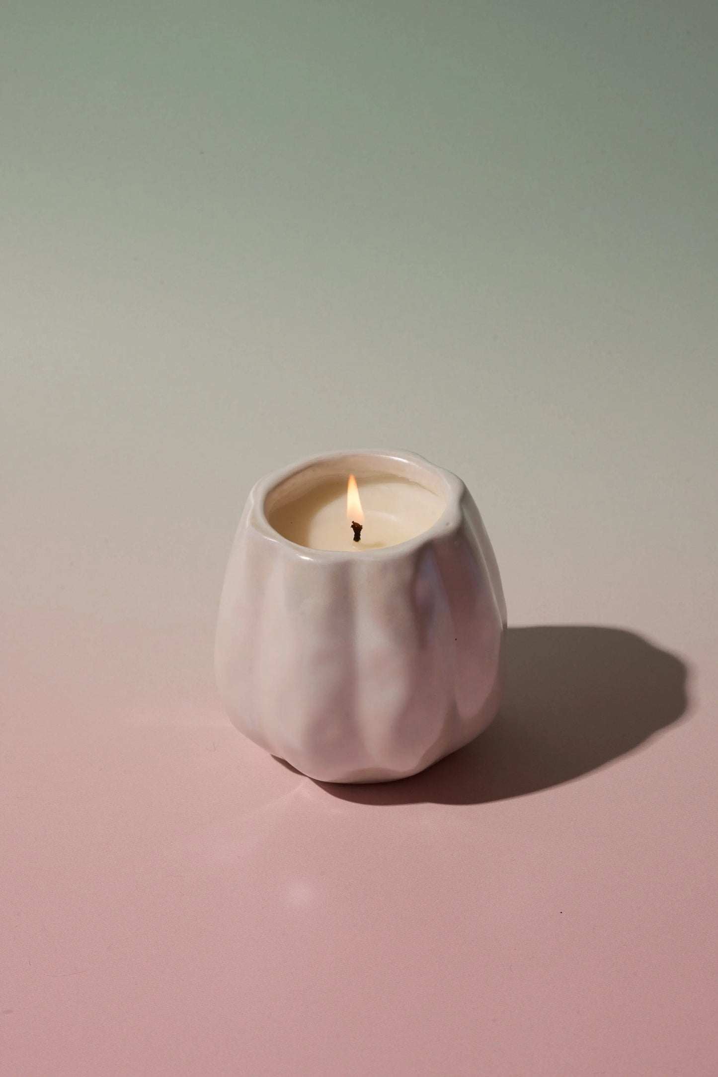 Flaming Pumpkin - White Metallic Pumpkin Candle Paddywax