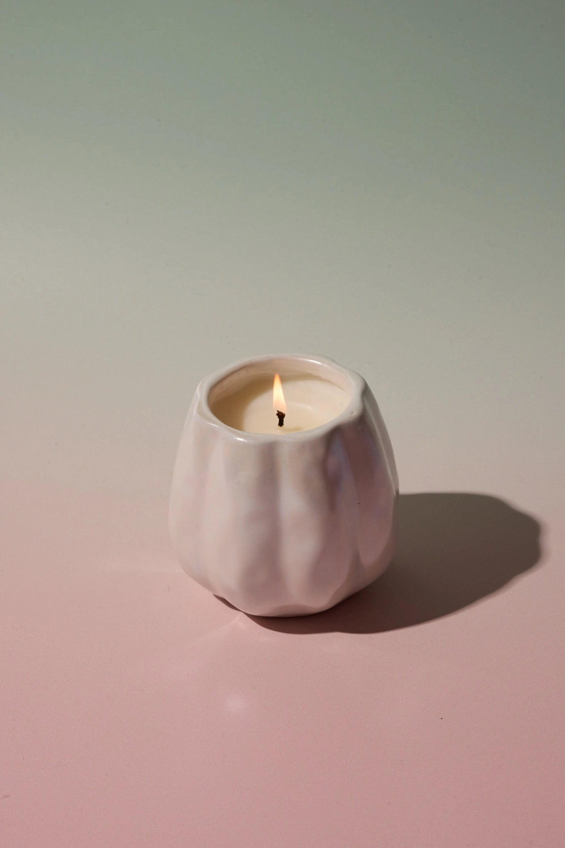 Flaming Pumpkin - White Metallic Pumpkin Candle Paddywax