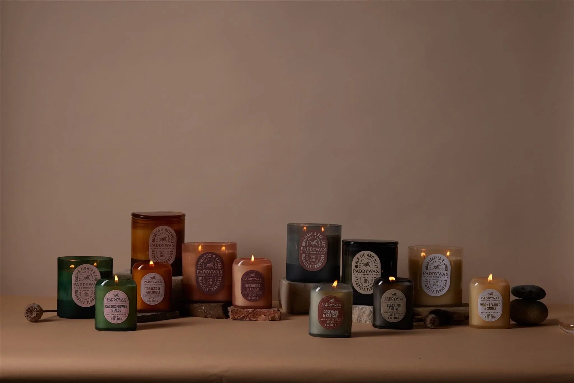 Worn Leather + Smoke - 12 oz Candle Paddywax