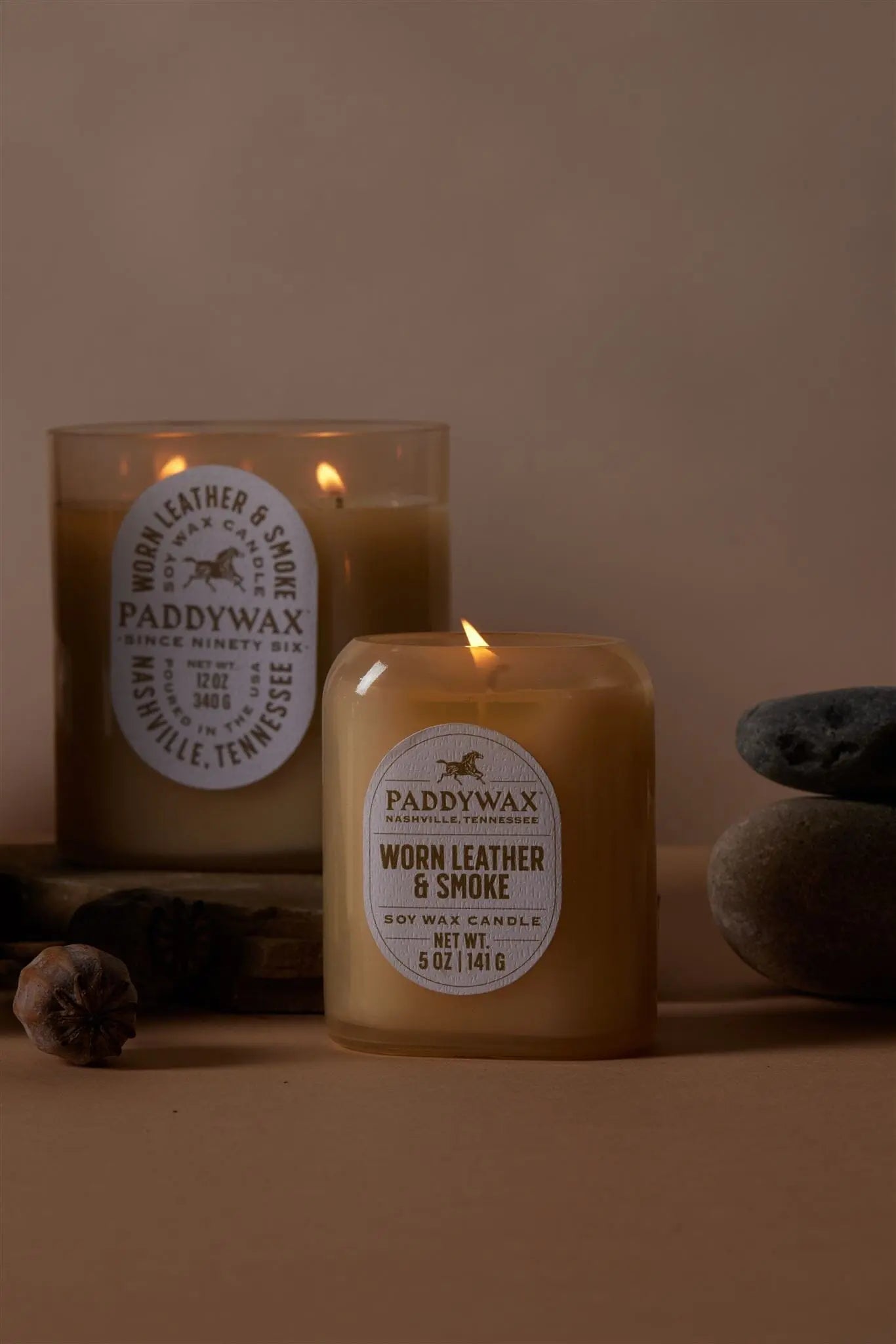 Worn Leather + Smoke - 12 oz Candle Paddywax