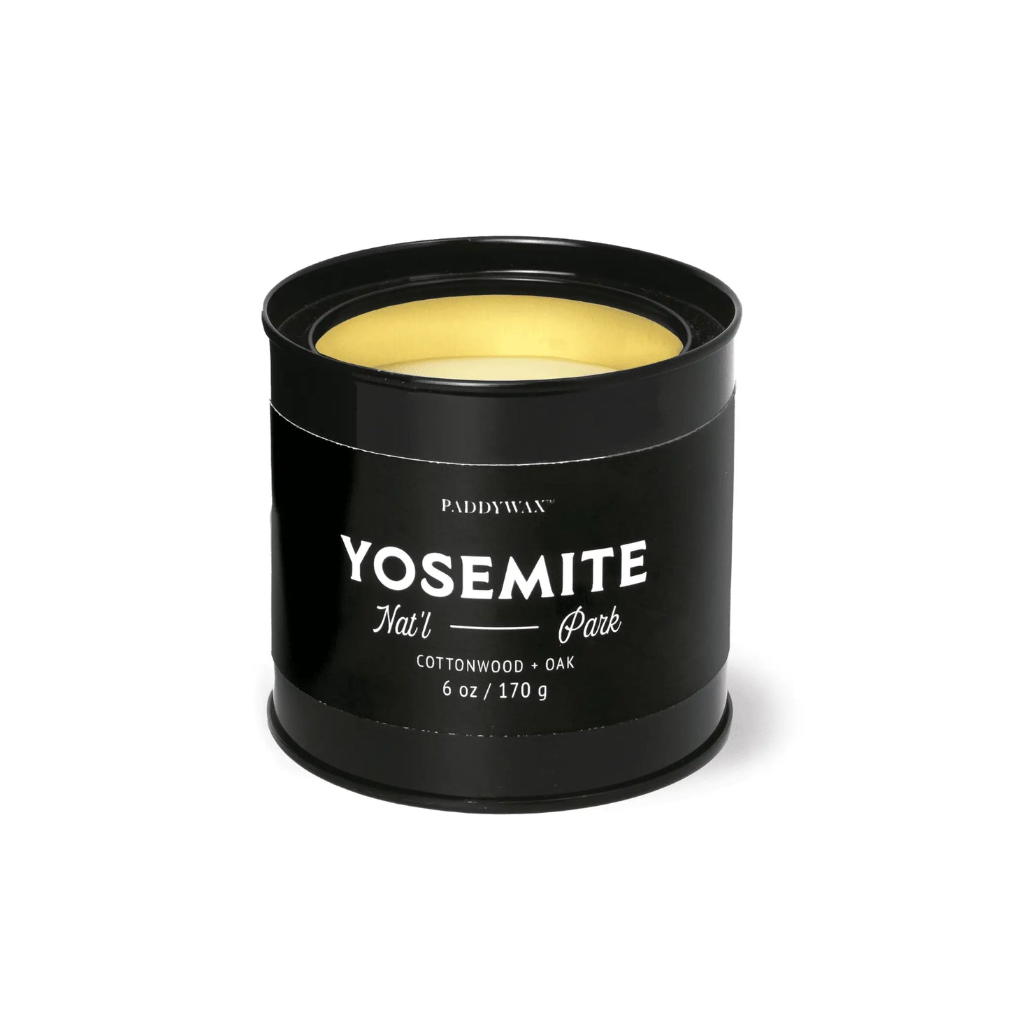 Parks 6oz Candle - Cottonwood + Oak candle on a white background.