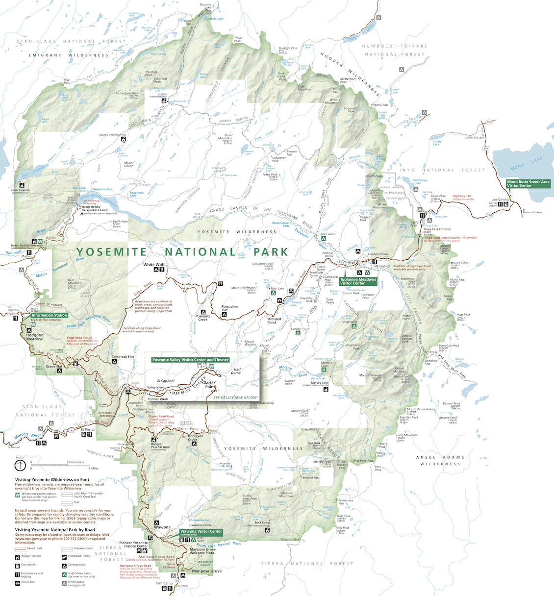 Yosemite National Park Map