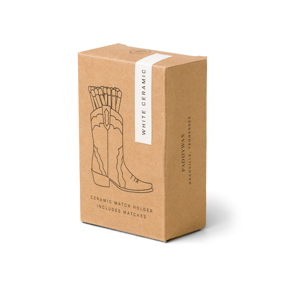 brown box with cowboy boot illustrated on the front of it.