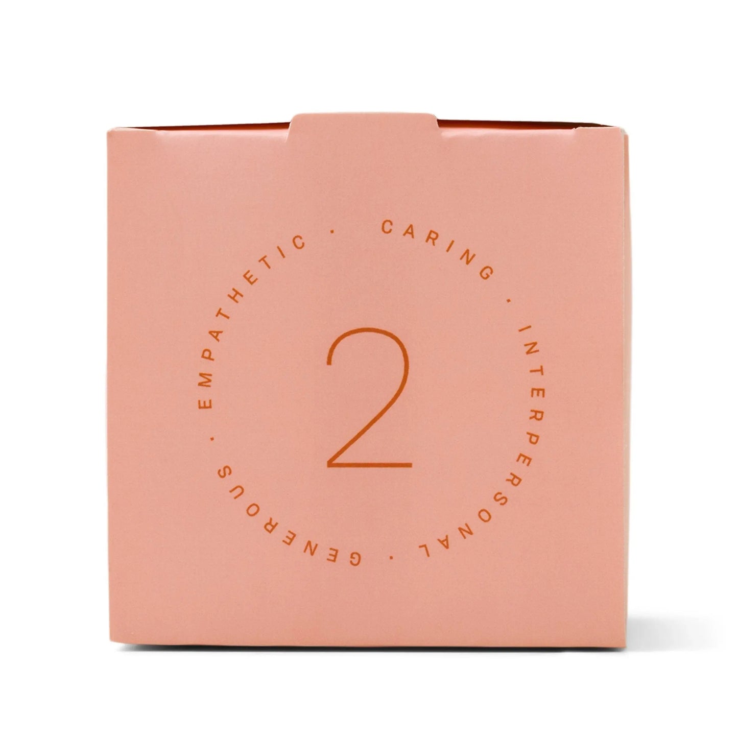Pink box with "the helper" printed on the front; Also has the number 2 printed on the side
