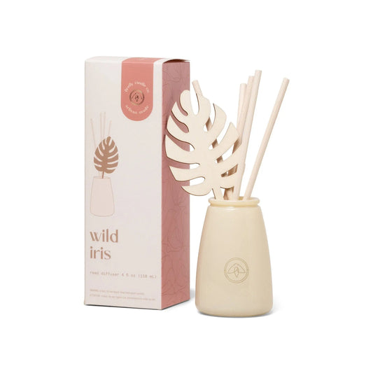 Flourish 4 oz Diffuser - Wild Iris box and diffuser side by side