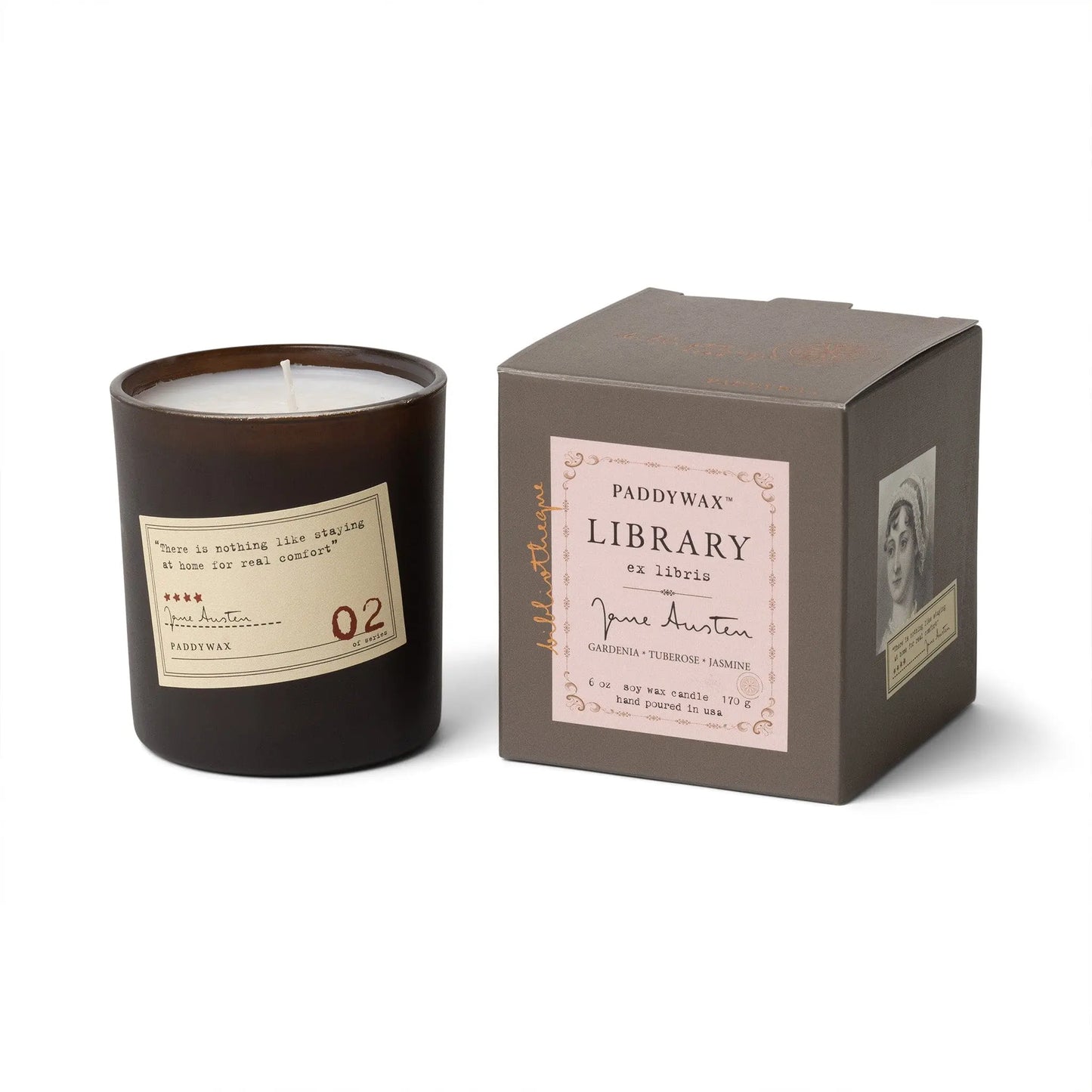 Library 6 oz Candle - Edgar Allan Poe - single wick pink colored label