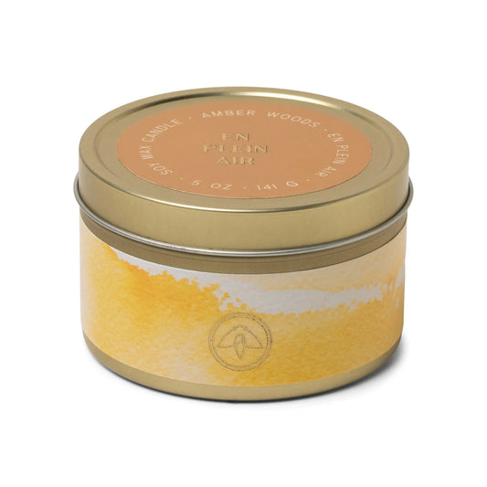 En Plein Air 5 oz Tin Candle - Amber Woods