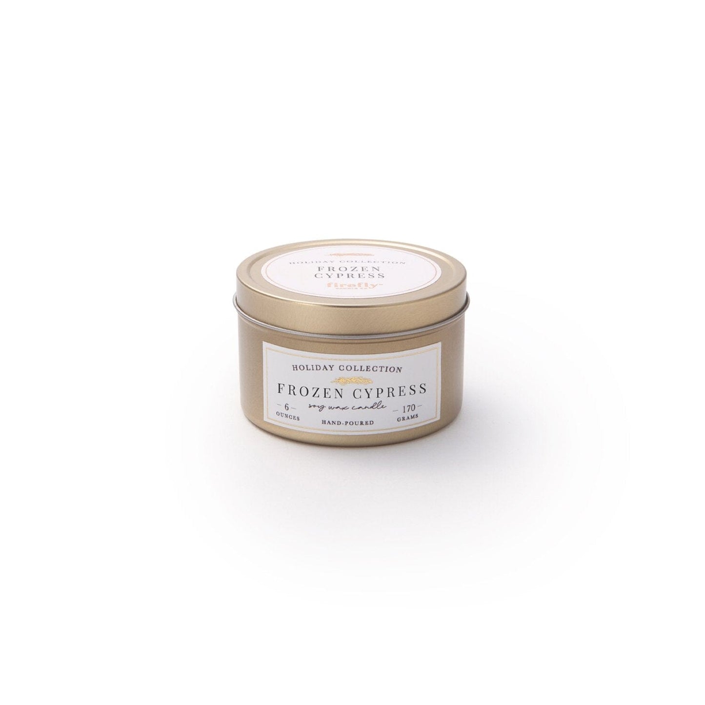 Holiday Gold Tin Candle - Frozen Cypress