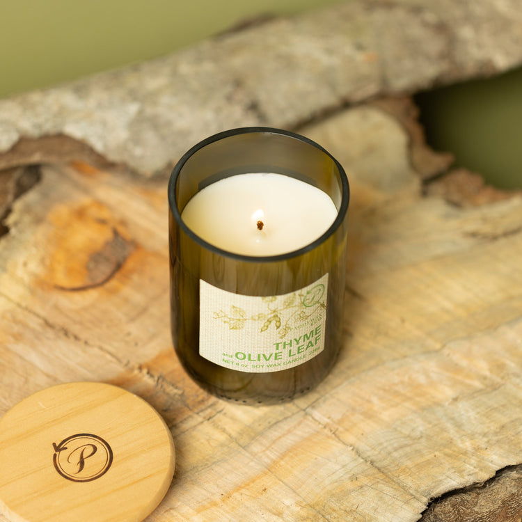 Eco candle thyme and olive leaf for calm