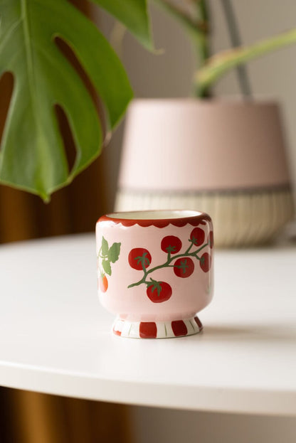 A Dopo 8 oz Handpainted "Tomato Vine" Ceramic