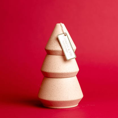 Large White Tree Stack on red background