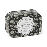 Cherie 4.5 oz Tin Candle - Black Fig & Olive on white background. 