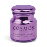 The Wisteria & Willow - Chroma Candle 2.5oz is a small electroplated glass jar candle with a metallic purple finish and Latin-inspired fragrance. Net weight: 2.5 oz (70 g).