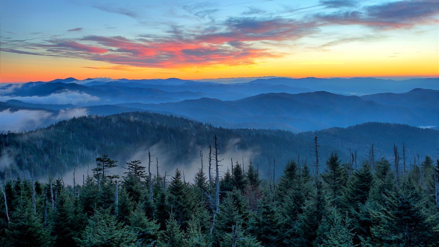Great Smoky Mountains National Park during sunrise