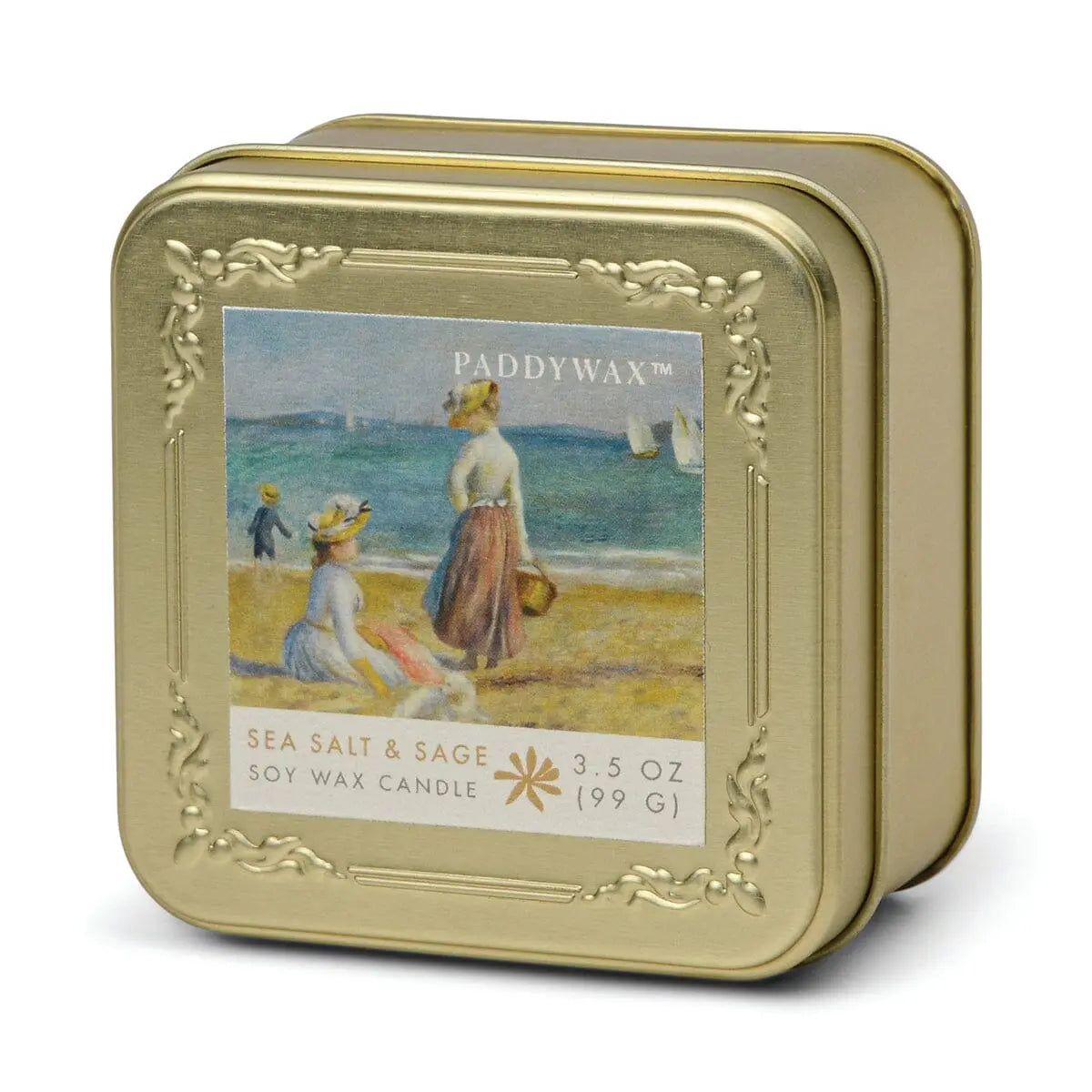 Renior Sea Salt + Sage - 3.5 oz Tin Candle - Paddywax Renior Sea Salt + Sage - 3.5 oz Tin Candle - Paddywax