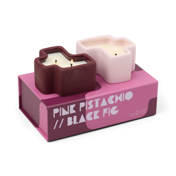 Pink Pistachio & Black Fig Jigsaw Candle Duo | Paddywax