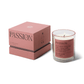 Mood Collection 8oz - Saffron Rose "Passion" candle on a white background. 