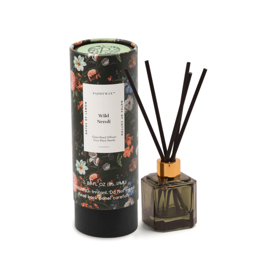 Paddywax Wild Neroli diffuser with floral design on packaging