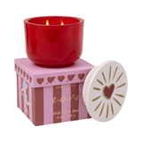 Wild Fig & Rose 8 oz Glass Candle, Red Glass