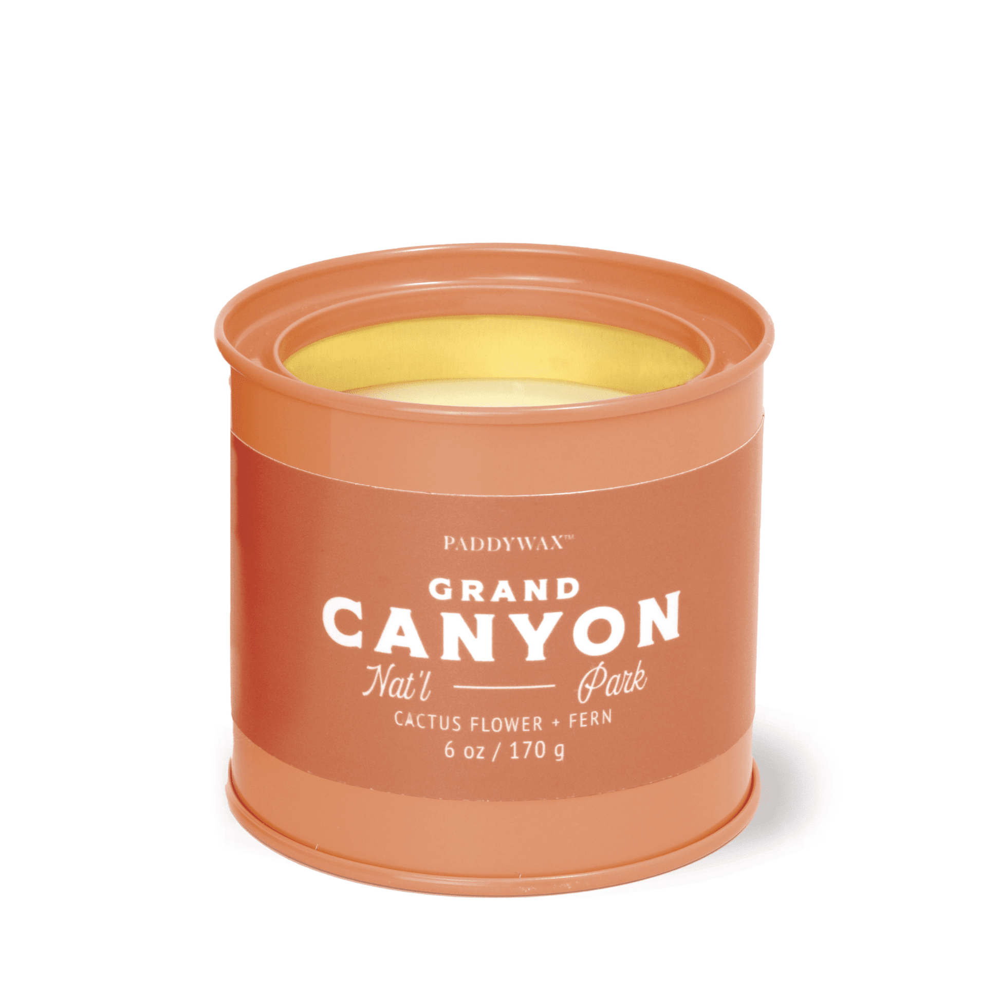 Grand Canyon Parks 6 oz tin candle on white background