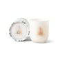Cypress + Fir White Opaque canle in a giftable box with box laying on it's side