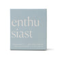 Baby blue box which reads "enthusiast"; also has the number 7 on the side