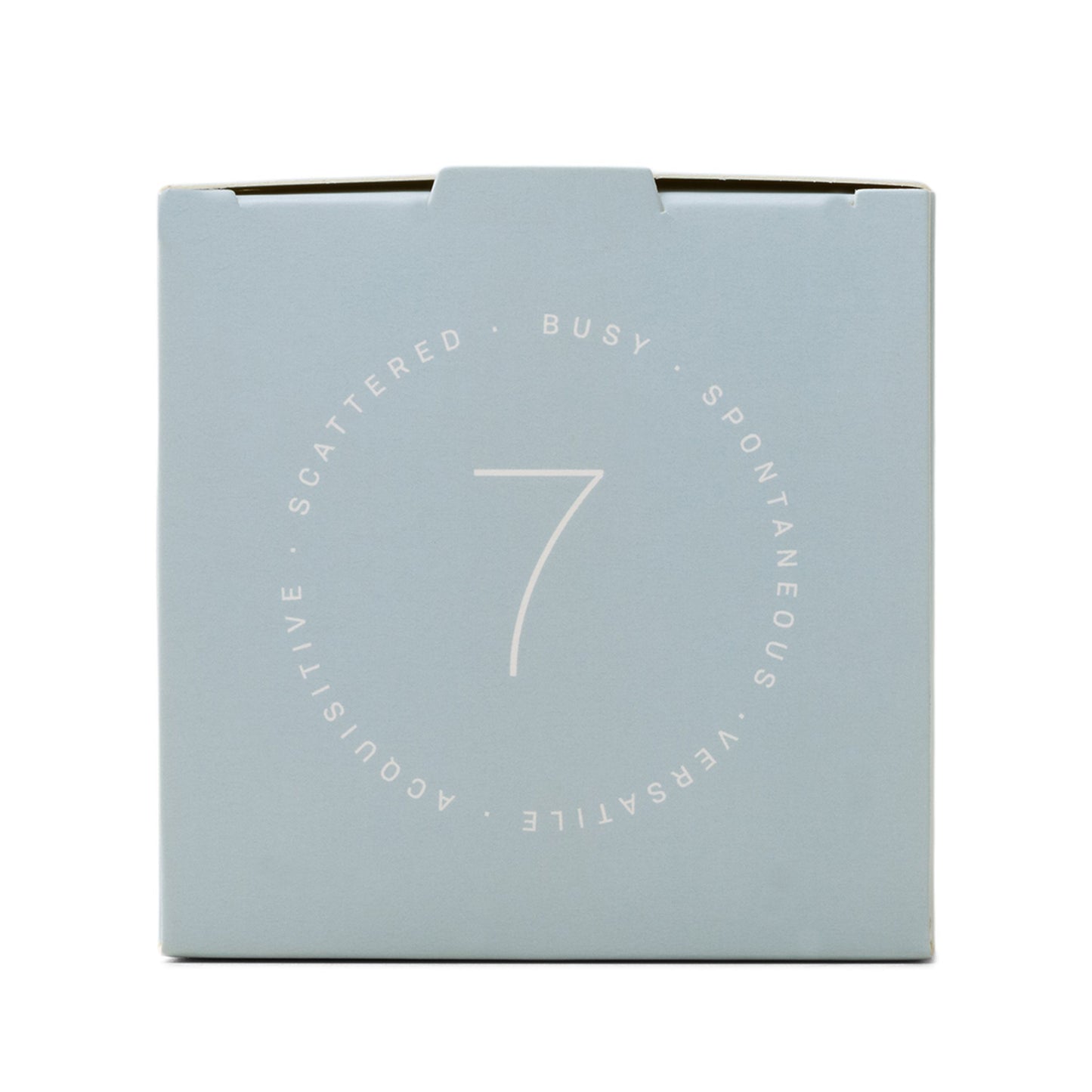 Baby blue box which reads "enthusiast"; also has the number 7 on the side