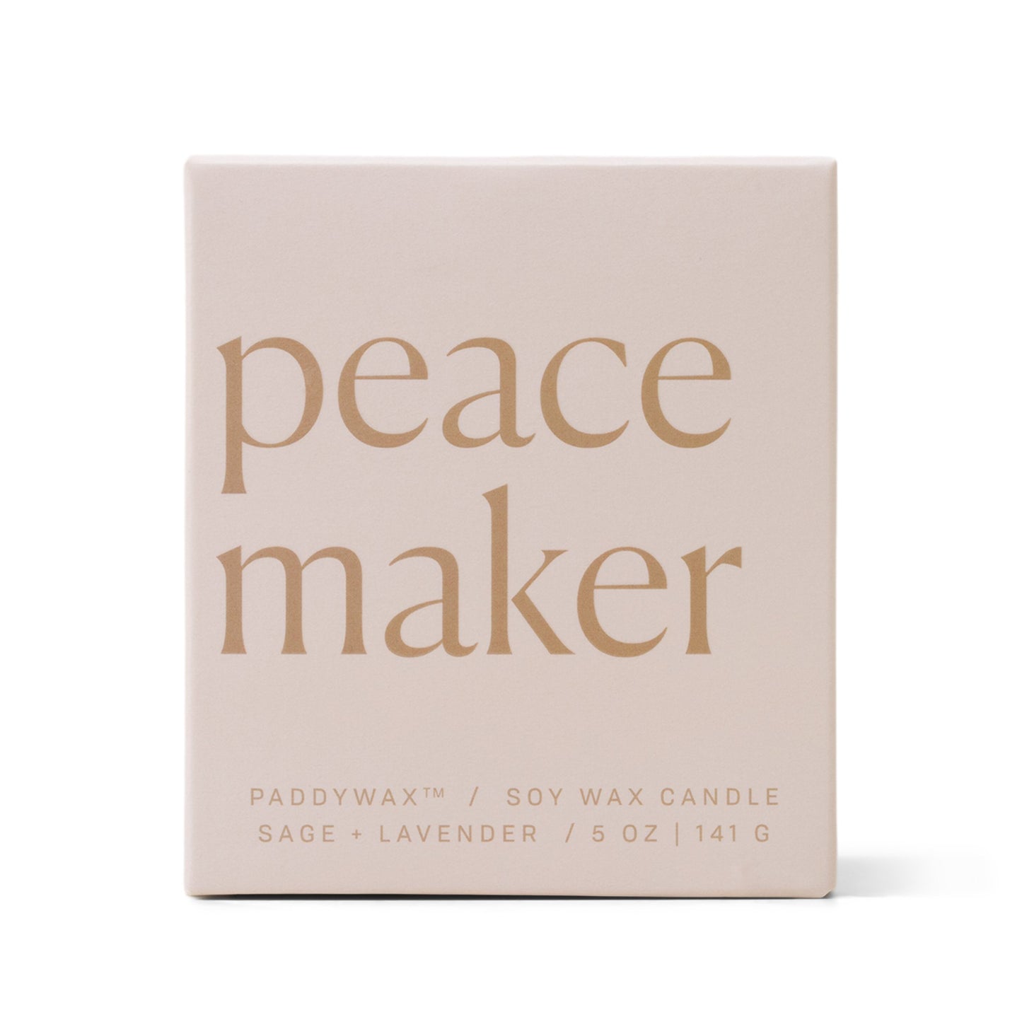 White box which reads "peace maker"; also has the number 9 printed on the side