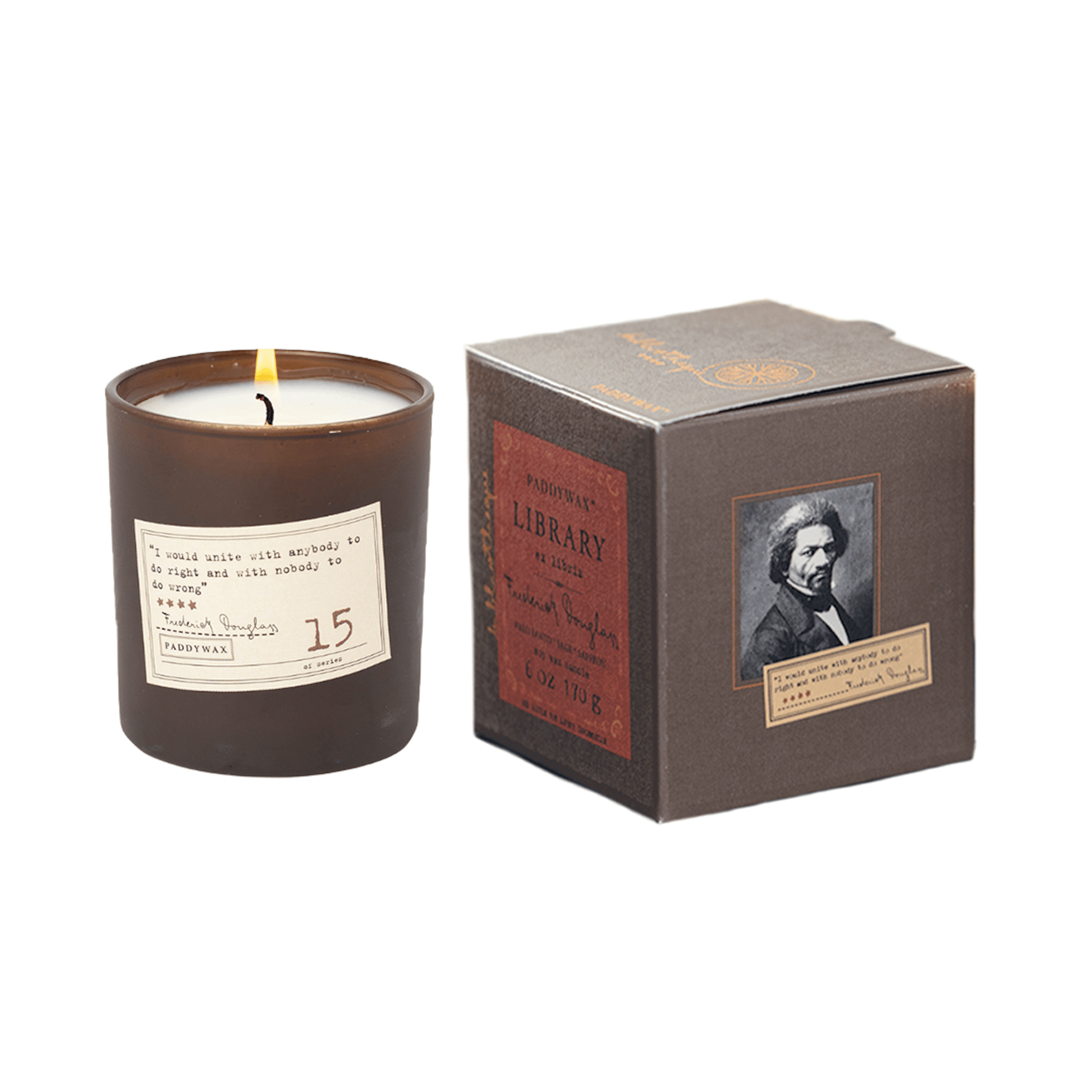 Library 6 oz. Candle - Frederick Douglass and box