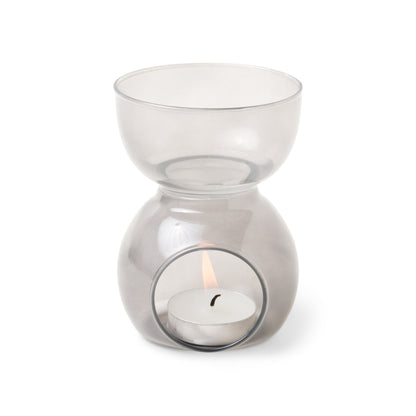 Essential Oil Burner & Tea Light Candle - Black Glass