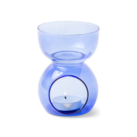 Essential Oil Burner & Tea Light Candle - Cobalt Blue Glass