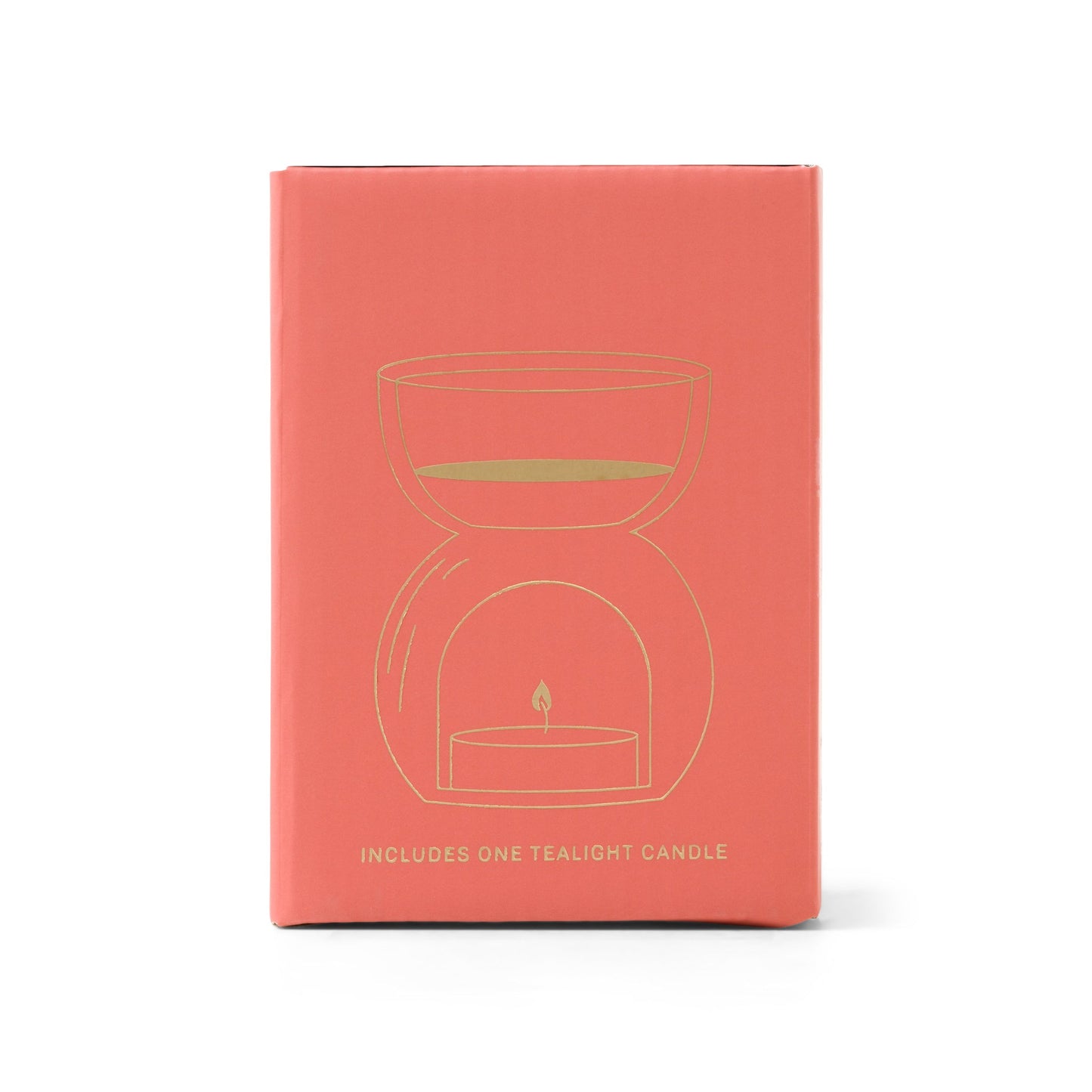 Essential Oil Burner & Tea Light Candle - Amber Glass box back