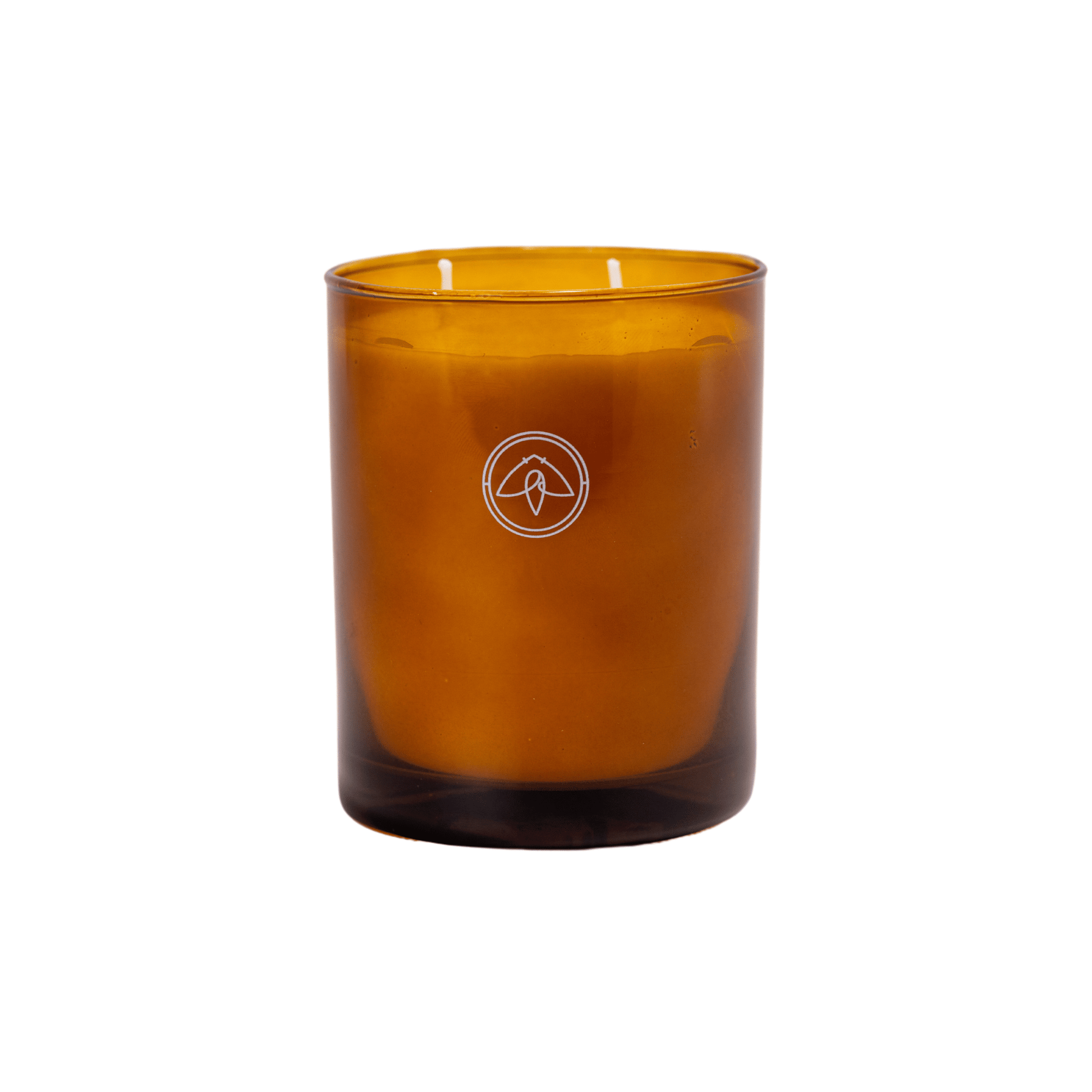 Products Glow 10oz. Candle - Vintage Leather unlit two wick candle on white background
