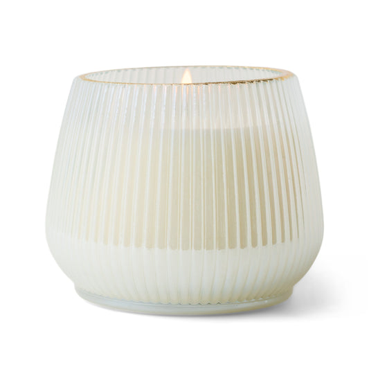 Lum 12 oz Candle - Persimmon + Chestnut - white colored glass vessel