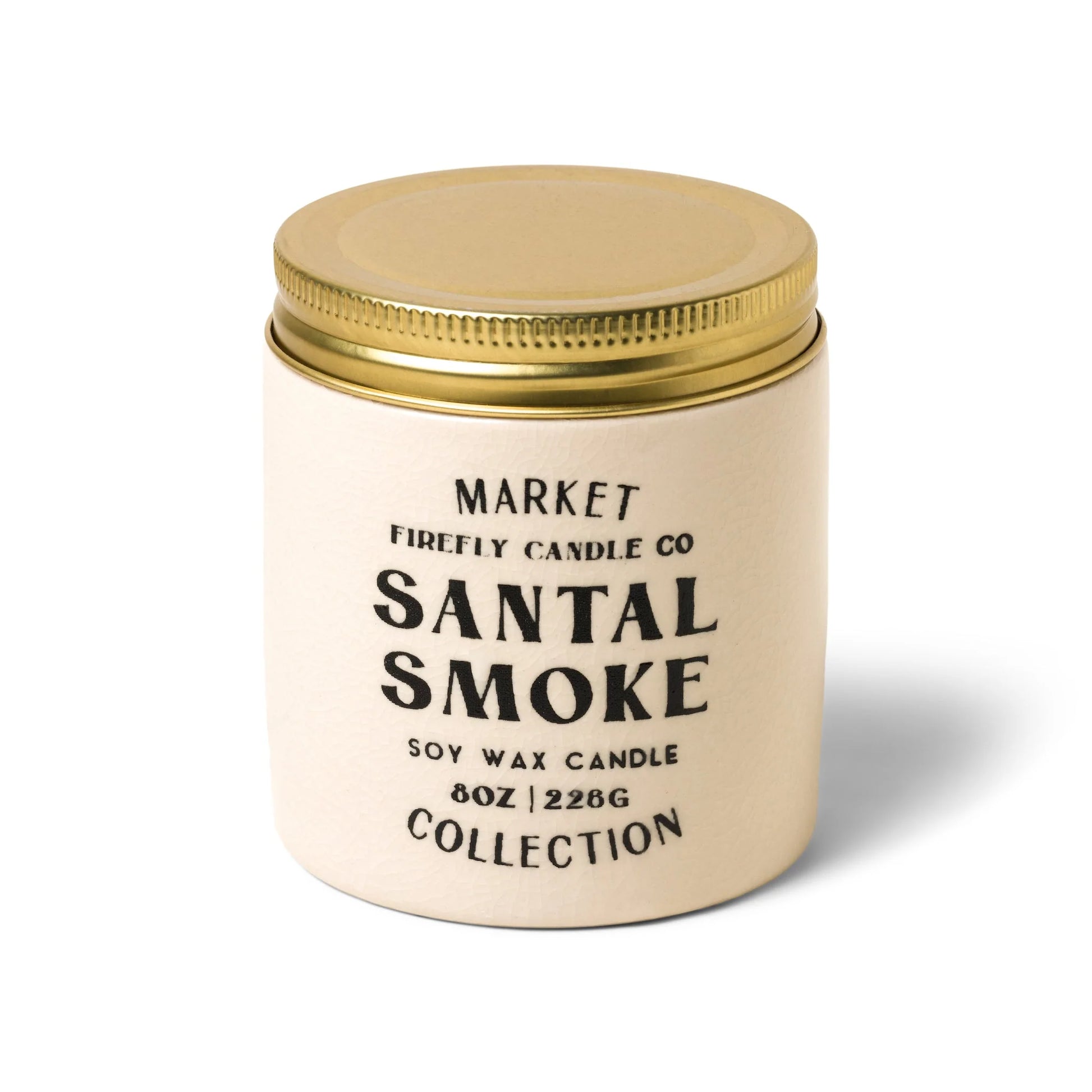 Market 8 oz Candle - Santal Smoke jar and metallic lid