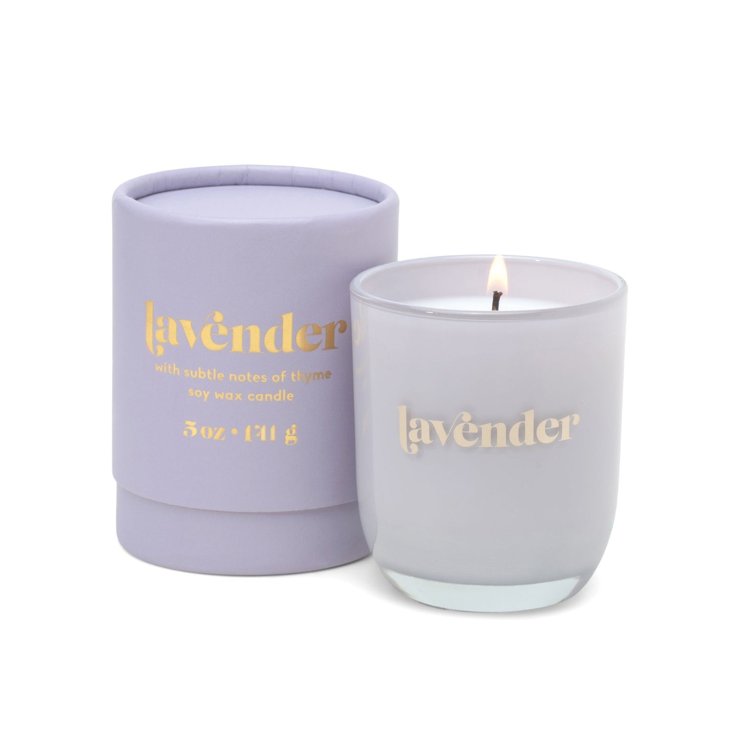 Petite 5 oz Candle - Lavender - purple colored glass vessel