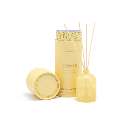 Petite Reed Diffuser - Lemon - yellow colored glass vessel