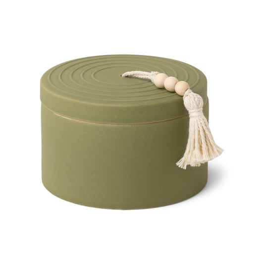 Cypress + Fir - 10 oz. Sage Green Beaded Ceramic Candle