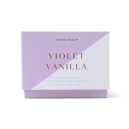 whirl 14oz candle box violet vanilla