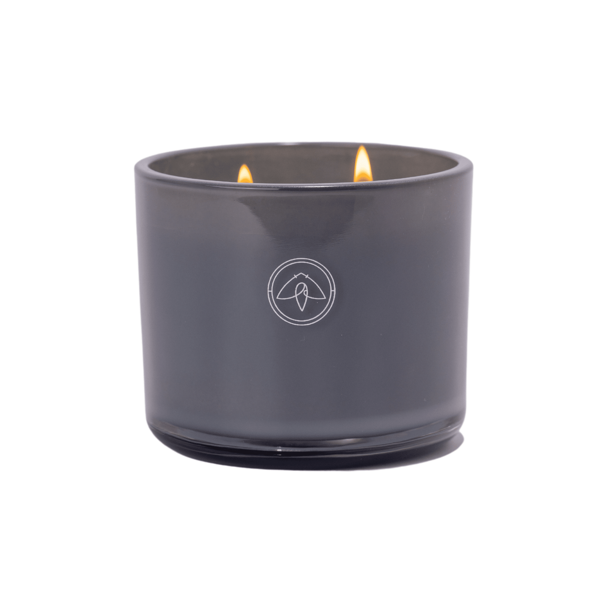 Products Serenity 10oz. Candle - Firefly by Paddywax - Bamboo Breeze lit two wick candle on white background