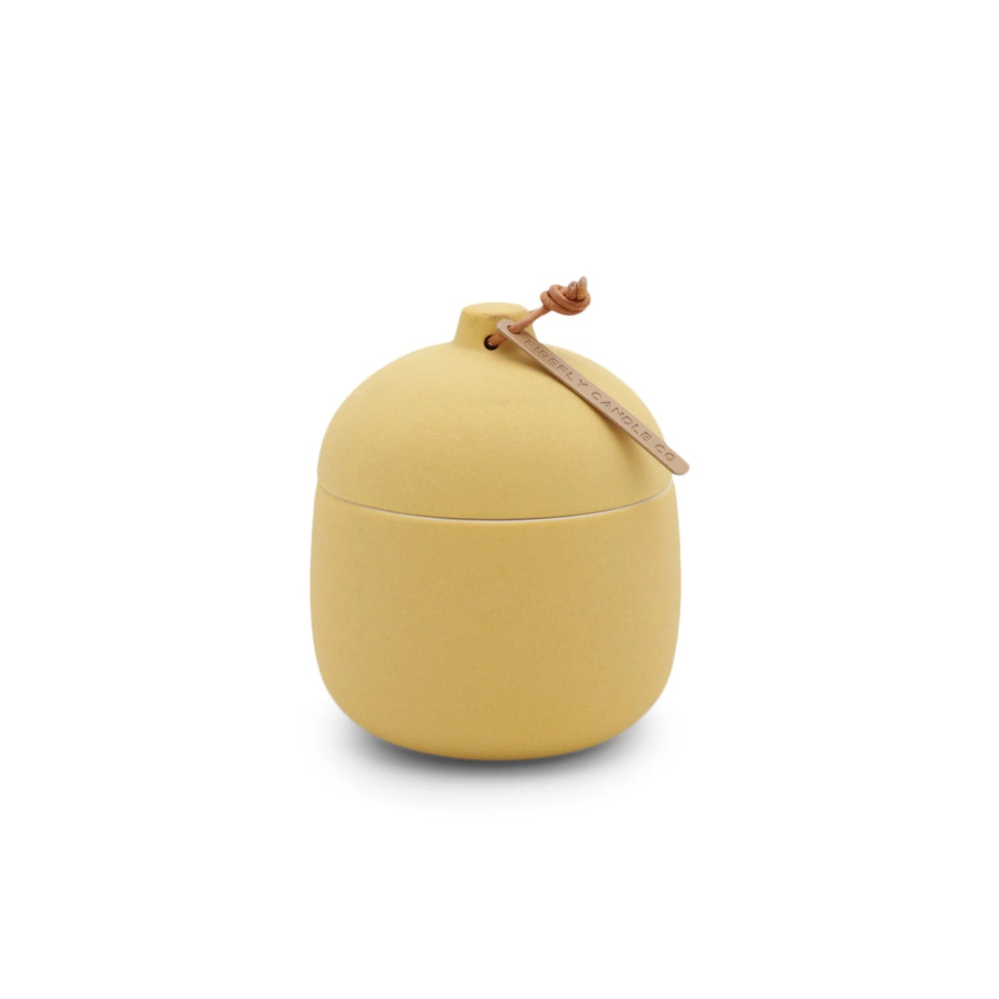 Keepsake 4 oz Candle - Lemon Hibiscus - yellow colored clay vessels