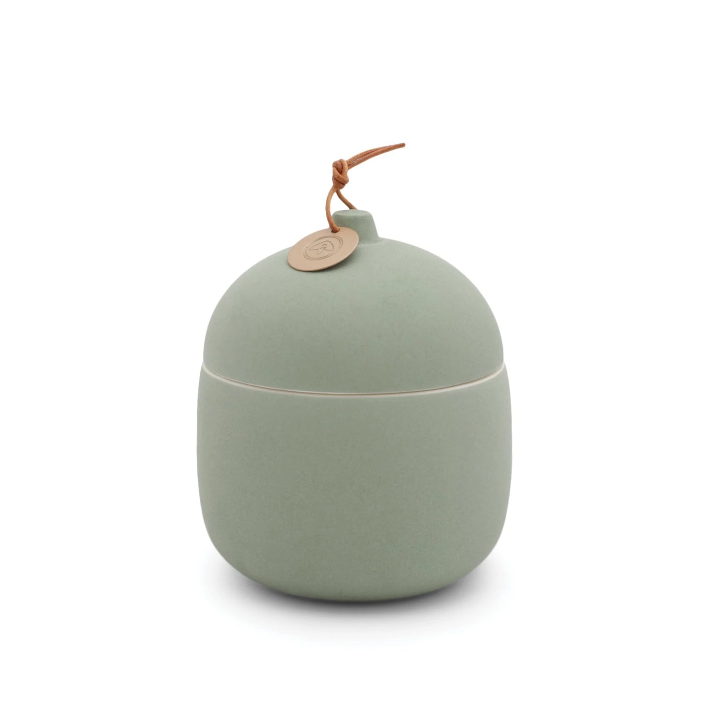Keepsake 12 oz Candle - Fresh Cut Basil - green colored clay vessel