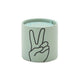 Impressions 5.75 oz Candle - Lavender + Thyme "Peace" - mint colored with a hand making a peace sign