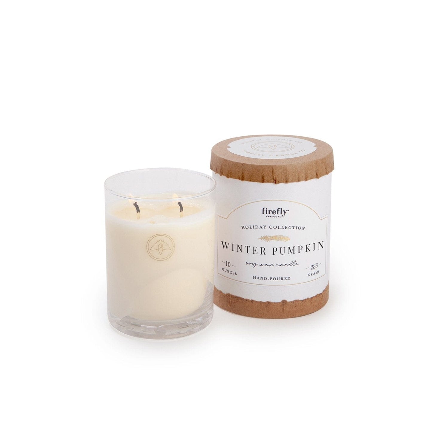 Holiday Frosted White Glass Candle - Winter Pumpkin